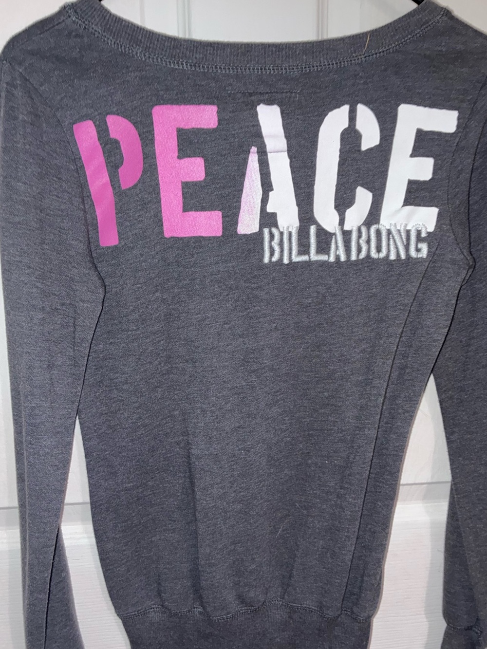 Billabong Gray Sweatshirt with Pink Accent Logo
